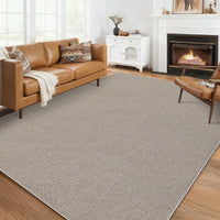 Garvee Large Area Rug 10x13 Washable Non Slip Woven Textured Carpet Ultra-Thin Tan for Living Room Bedroom Office