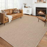 Garvee Large Area Rug 10x13 Sand Beige Modern Solid Washable Non-Slip Ultra-Thin Minimalist Carpet for Living Room Bedroom Office - Sand Beige