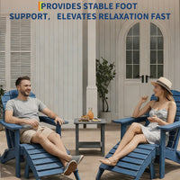 Garvee Folding Adirondack Ottoman Set of 2 - HDPE All-Weather Outdoor Footrests for Patio, Deck, Lawn, Poolside - Weather-Resistant, Durable - Compatible with Adirondack Chair - Navy Blue, 2-Pack