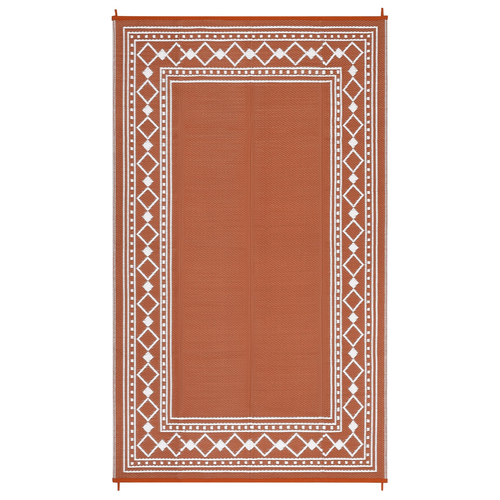 Garvee Outdoor Rug 9x12 ft Waterproof Reversible Patio Mat Plastic Straw Rug for RV Camping Deck Balcony Terracotta White