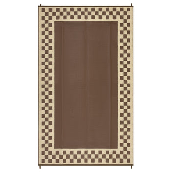 Garvee Outdoor Rug 10x14 Waterproof Fade-Proof Reversible Patio Rug Modern Neutral Outdoor Carpet, Plastic Straw Weather Resistant Large Camping Carpet for Garden Backyard Balcony, Brown