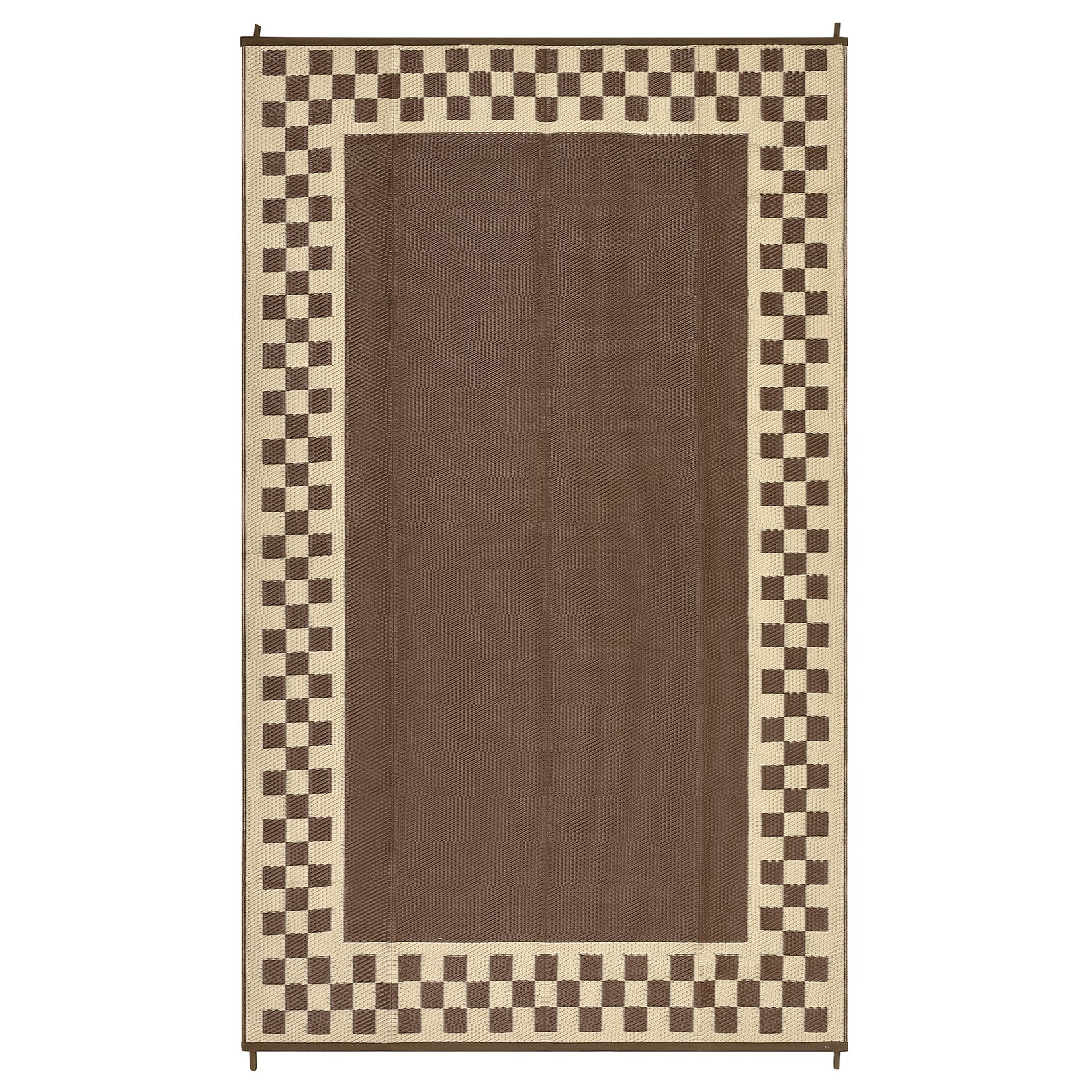 Garvee Outdoor Rug 10x14 Waterproof Fade-Proof Reversible Patio Rug Modern Neutral Outdoor Carpet, Plastic Straw Weather Resistant Large Camping Carpet for Garden Backyard Balcony, Brown