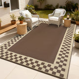Garvee Outdoor Rug 10x14 Waterproof Fade-Proof Reversible Patio Rug Modern Neutral Outdoor Carpet, Plastic Straw Weather Resistant Large Camping Carpet for Garden Backyard Balcony, Brown - Brown