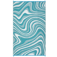 Garvee Camping Rug 10x14 Outdoor Waterproof UV Resistant Polypropylene Reversible Lightweight Portable for Patio RV Deck Picnic, Light Blue