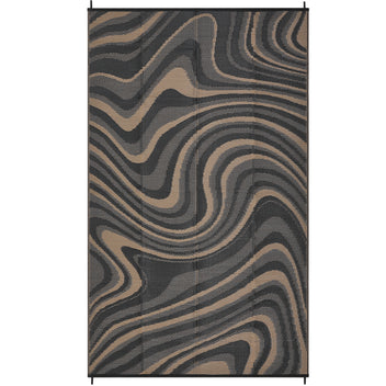 Garvee 10x14 Outdoor Area Rug Waterproof Reversible UV Resistant Polypropylene Modern Abstract Design Lightweight Portable for Patio Beach RV