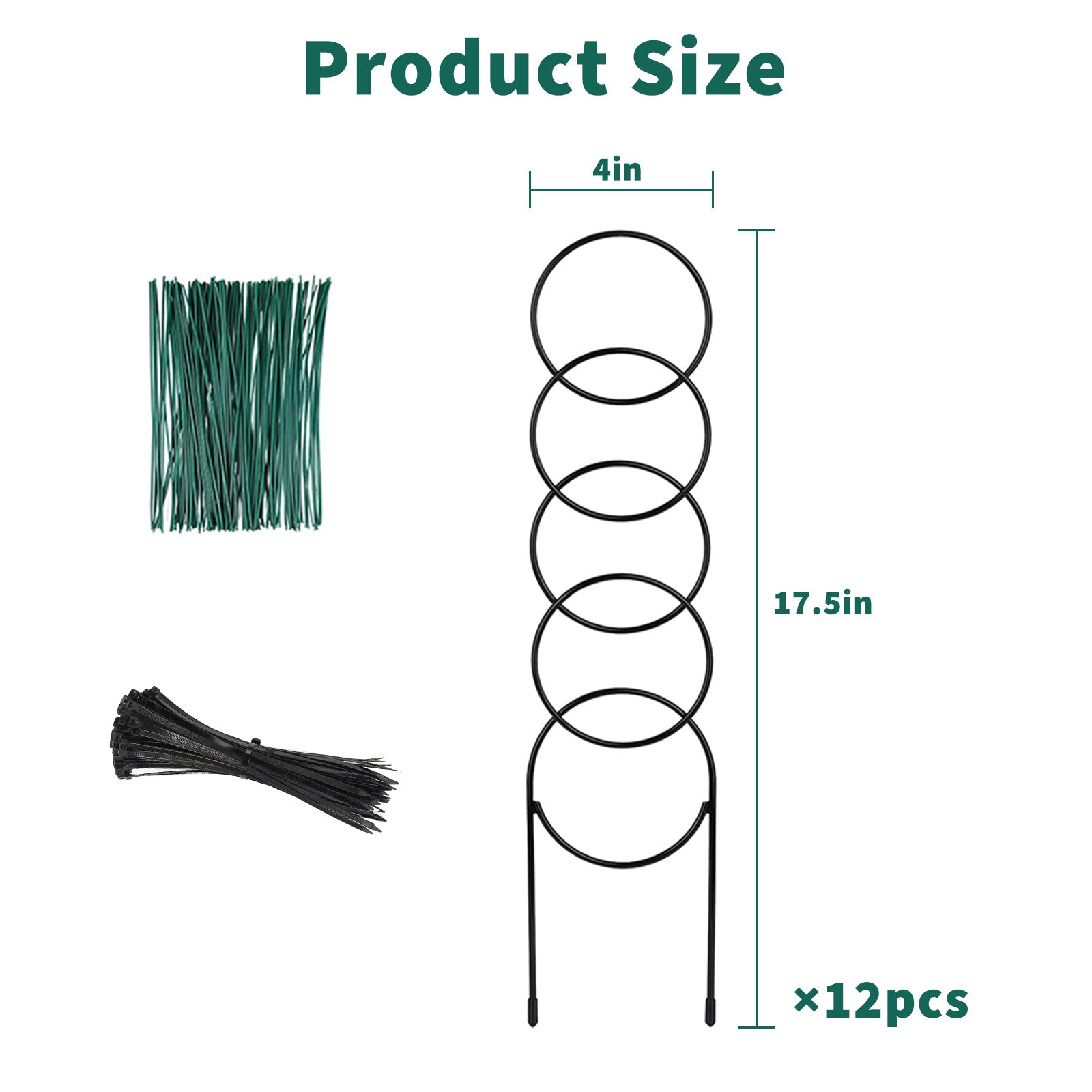Garvee 17.3 Small Trellis for Potted Plants, 12 Pcs Heavy Duty Sturdy Metal Trellis for Climbing Plants, Rustproof Houseplant Support for Pothos Hoya Ivy Flower