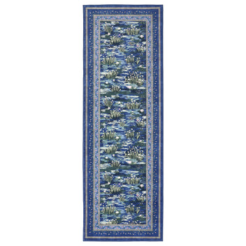 Garvee Blue Botanical Kitchen Runner Rug 2x6, Washable Non Slip Low Pile Indoor Carpet, Floral Nature Pond Rug for Hallway Entryway Bedroom Farmhouse Decor