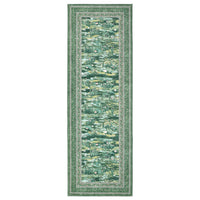 Garvee Green Botanical Kitchen Runner Rug 2x6, Washable Non Slip Low Pile Indoor Carpet, Floral Nature Pond Rug for Hallway Entryway Bedroom Farmhouse Decor