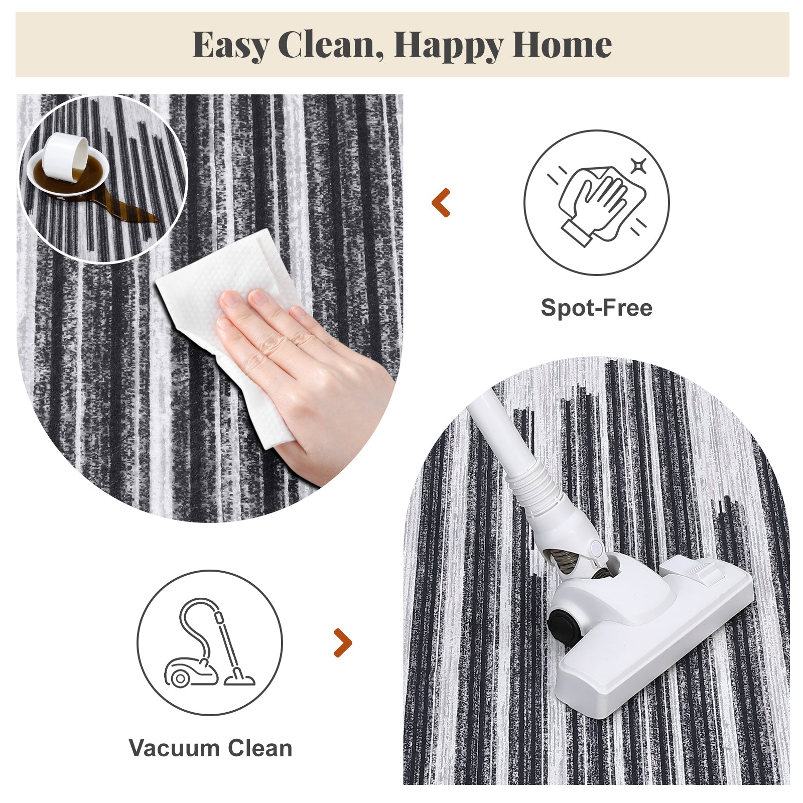 Garvee Runner Rug 2x6 Washable Living Room Rug Boho Rugs for Hallway Kitchen Bedroom Office Black and White Rug Modern Geometric Rug Neutral Rug Electic Line Pattren Rug Contemporary Stripe Rug