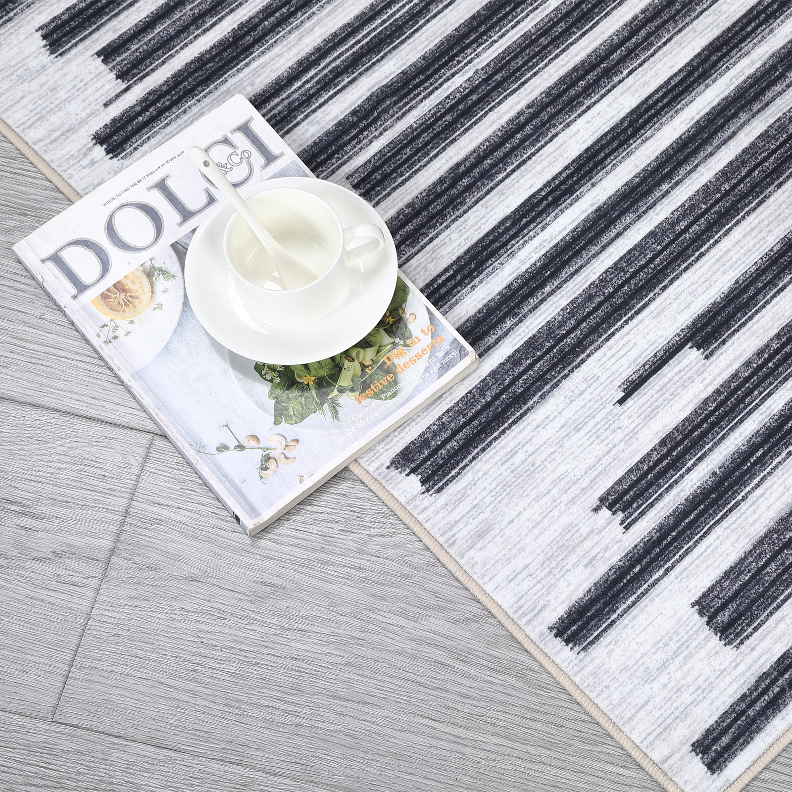 Garvee Runner Rug 2x6 Washable Living Room Rug Boho Rugs for Hallway Kitchen Bedroom Office Black and White Rug Modern Geometric Rug Neutral Rug Electic Line Pattren Rug Contemporary Stripe Rug