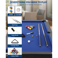 Garvee 7 ft Foldable Pool Table Billiard Table Compact Indoor Outdoor Black Blue Red