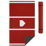 Garvee 12 x 6 ft Baseball Hitting Mat with Home Plate Anti Fade Turf for Indoor Outdoor Training Red - Red