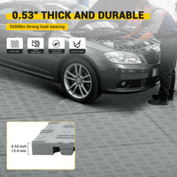 Garvee 50 Pack 12"X12" Interlocking Garage Floor Tiles,Double-Sided Non-Slip Flooring, Heavy Duty PVC Garage Flooring Tiles Covering for Basement, Workshop & Repair Shop, Gray