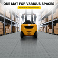 Garvee 100 Pack 12"X12" Interlocking Garage Floor Tiles,Double-Sided Non-Slip Flooring, Heavy Duty PVC Garage Flooring Tiles Covering for Basement, Workshop & Repair Shop, Gray
