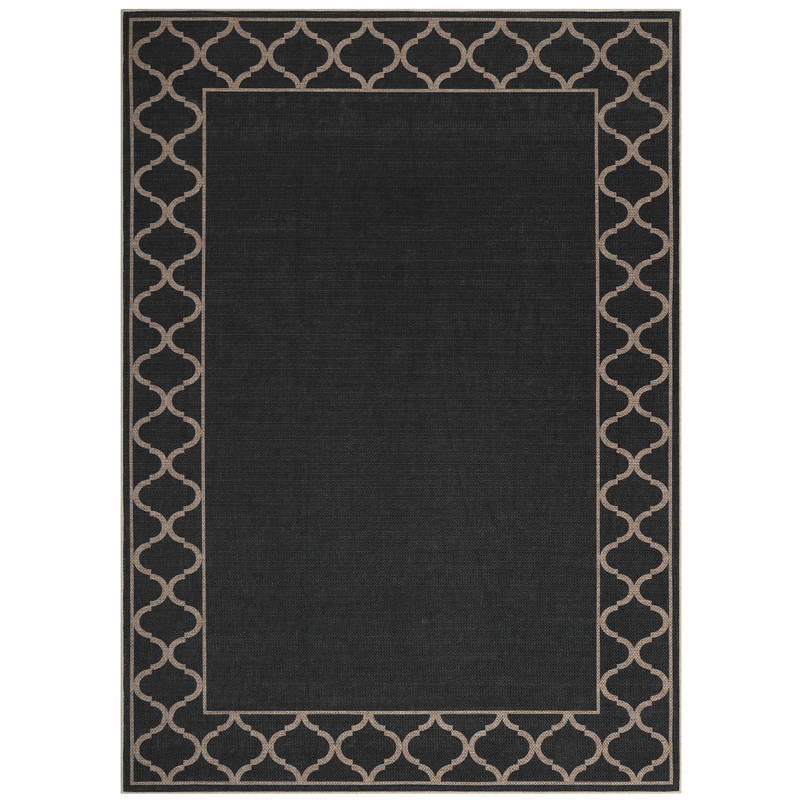 Garvee Black Coffee Washable Linen-Like Area Rug 8' × 10', Non Slip Low Pile Boho Geometric Indoor Outdoor Rug for Living Room Bedroom Patio