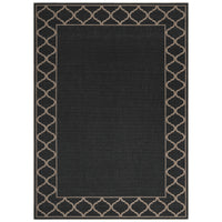 Garvee Black Coffee Washable Linen-Like Area Rug 8' × 10', Non Slip Low Pile Boho Geometric Indoor Outdoor Rug for Living Room Bedroom Patio