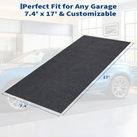 Garvee Garage Mats Oversize Garage Floor Paking Mat for Under Car, 7'4" × 17' Non-Slip Gray Garage Flooring Carpets, Absorbent Oil Garage Parking Mat, Waterproof Mats