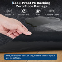 Garvee Garage Mats Oversize Garage Floor Paking Mat for Under Car, 7'4" × 20' Non-Slip Gray Garage Flooring Carpets, Absorbent Oil Garage Parking Mat, Waterproof Mats