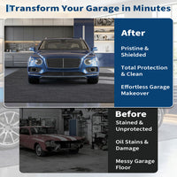Garvee Garage Mats Oversize Garage Floor Paking Mat for Under Car, 7'4" × 17' Non-Slip Gray Garage Flooring Carpets, Absorbent Oil Garage Parking Mat, Waterproof Mats