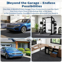 Garvee Garage Mats Oversize Garage Floor Paking Mat for Under Car, 7'4" × 17' Non-Slip Gray Garage Flooring Carpets, Absorbent Oil Garage Parking Mat, Waterproof Mats