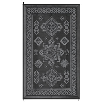 Garvee Outdoor Rug 9x12 Waterproof Reversible Plastic Straw Patio Rug Large Vintage Outdoor RV Mat Foldable Indoor Outdoor Rugs for Picnic, Backyard, Rv, Beach, Deck, Camper, Balcony, Black