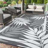 Garvee Outdoor Waterproof Reversible Rug – Modern Grey & White Plastic Patio Carpet, UV & Fade Resistant, Non-Slip, Easy Clean – For Garden, Deck, Porch, Backyard, Camping, 8x10ft - Gray & White