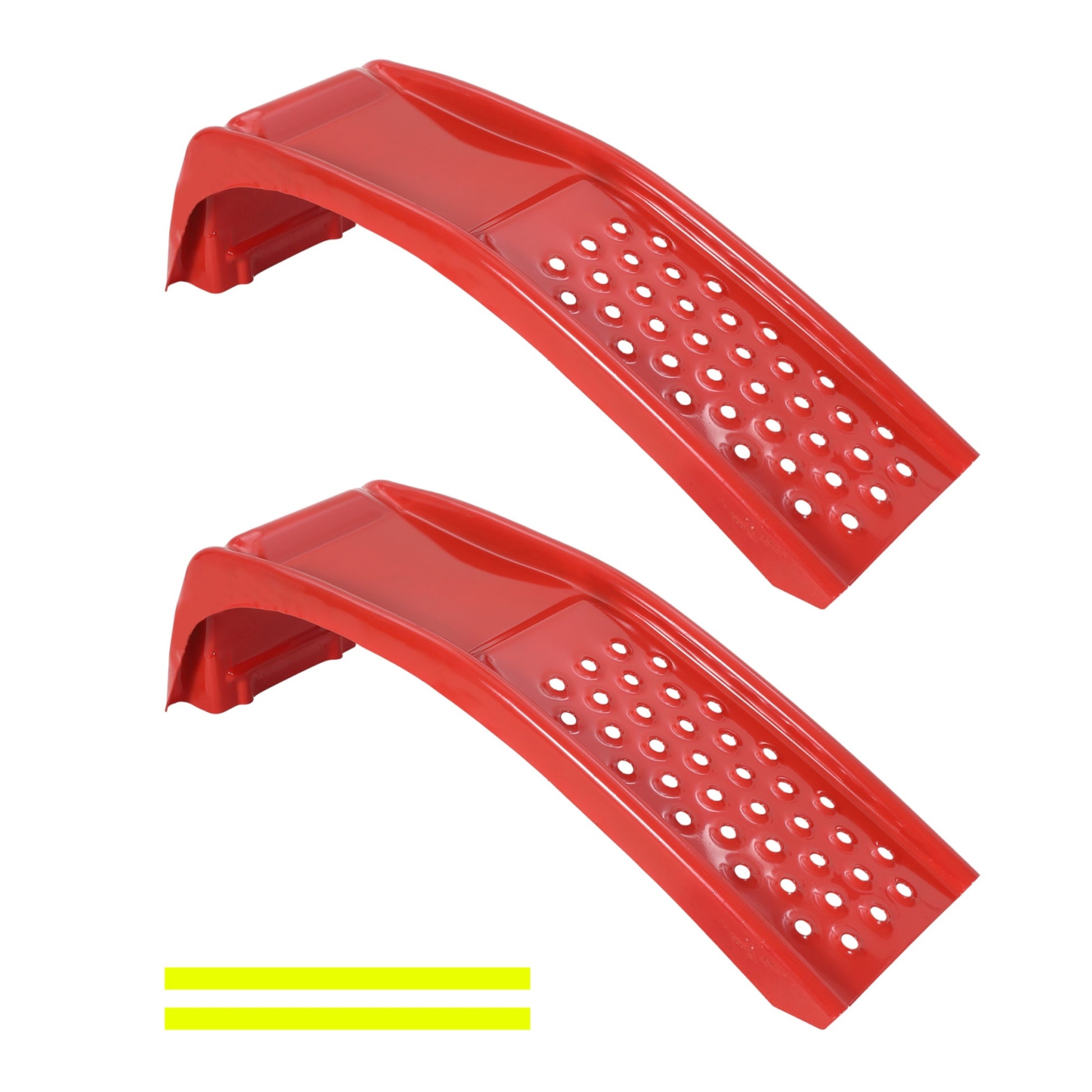 Garvee 8 Inch Lift Solid Steel Car Ramps, Heavy Duty Auto Truck Ramps for Oil Change and Car Repair, 2 Pack Red, 8000 LBS Capacity