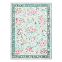Garvee Floral Washable Rugs 10x13 Non-Slip Vintage Retro Area Rug Green for Living Room Bedroom Nursery Dining Room