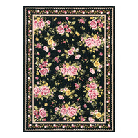 Garvee Floral 10x13 Area Rugs Non Slip Vintage Low Pile Soft Farmhouse Bedroom Girls Black