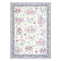 Garvee Floral Washable Rugs 10x13, Large Area Rug, Non-Slip Thin Vintage Girls Bedroom Rug, Grey