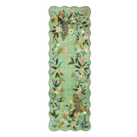 Garvee Scalloped 2x6 Kitchen Rugs Washable Floral Peacock Non Slip Hallway Runners Soft Low Pile Ultra Thin Farmhouse Carpet Green
