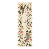 Garvee Scalloped 2x6 Kitchen Rugs Washable Floral Peacock Non Slip Hallway Runners Soft Low Pile Ultra Thin Beige