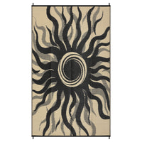 Garvee Outdoor Rug 8x10 Waterproof Boho Sun Pattern Reversible Plastic Straw UV-Resistant Lightweight Patio Mat for Deck Backyard Picnic