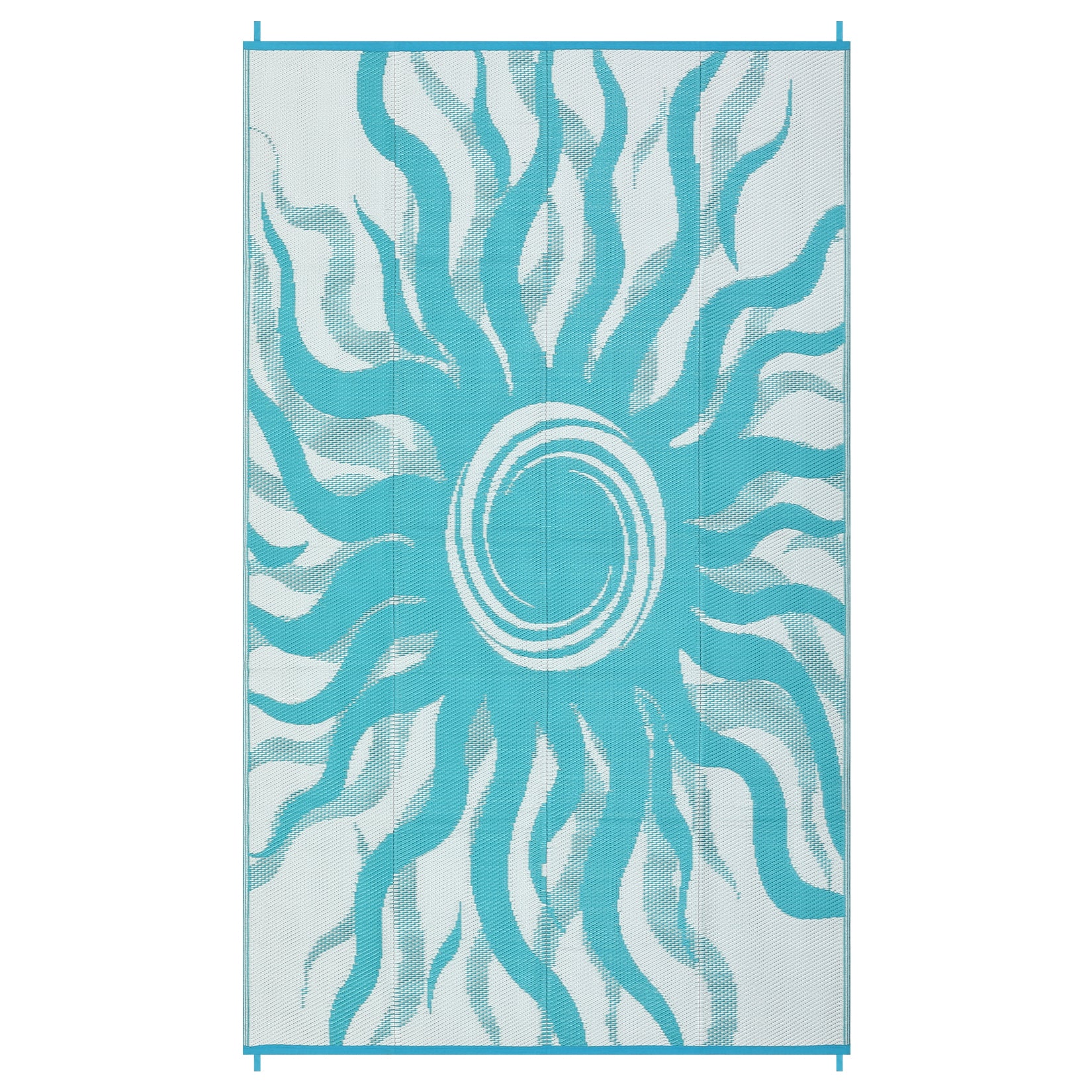 Garvee Outdoor Rug 8x10 Waterproof Boho Sun Pattern Reversible Plastic Straw UV-Resistant Lightweight Patio Deck Camping Mat