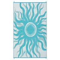 Garvee Outdoor Rug 8x10 Waterproof Boho Sun Pattern Reversible Plastic Straw UV-Resistant Lightweight Patio Deck Camping Mat