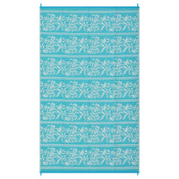 Garvee Waterproof Reversible Outdoor Rug - Boho Leaf Design - Lightweight, Collapsible Plastic Straw Mat with Stakes & Storage Bag, Mark & UV Resistant Carpet for Patio, RV, Camping, Balcony, Deck, Backyard, 9x12ft