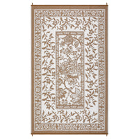 Garvee Reversible Outdoor Rug 8x10ft, Brown/White - Waterproof UV-Resistant Plastic Mat, Easy Clean, Low Pile Portable Carpet for Patio, Garden, Camping