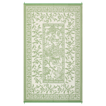 Garvee Reversible Outdoor Area Rug 9x12ft, Gray Green/Ivory White - Waterproof & UV Resistant Plastic Mat, Easy Clean, Portable for Patio, Garden, Camping, RV