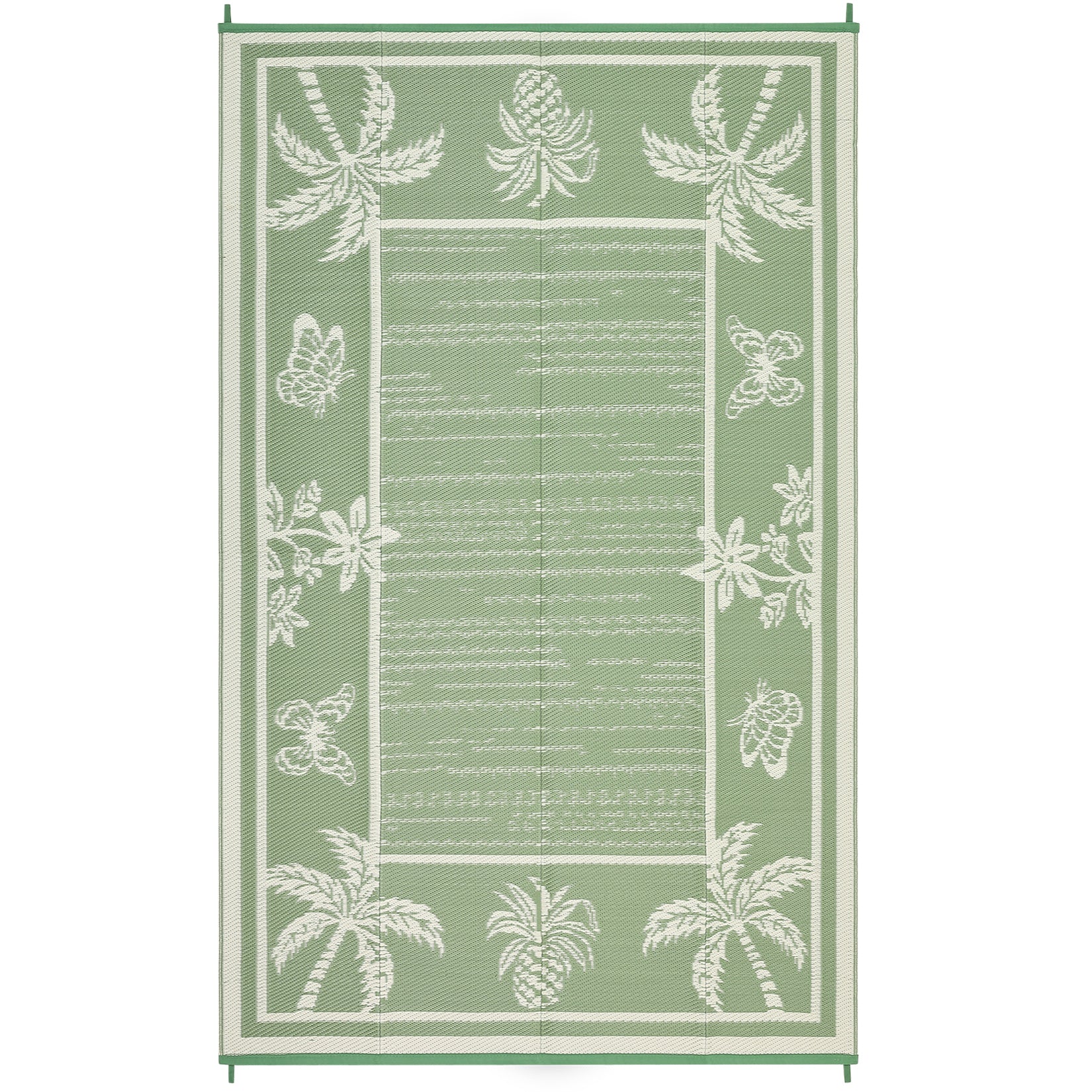 Garvee Outdoor Rug 9x12 Waterproof Reversible Plastic Straw Tropical Leaf Design UV-Resistant Camping Patio Deck Mat