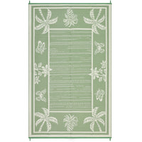 Garvee Outdoor Rug 9x12 Waterproof Reversible Plastic Straw Tropical Leaf Design UV-Resistant Camping Patio Deck Mat
