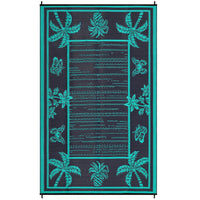 Garvee Outdoor Rug 9x12 Waterproof Reversible Plastic Straw Tropical Leaf Design UV-Resistant Patio Deck Camping Mat