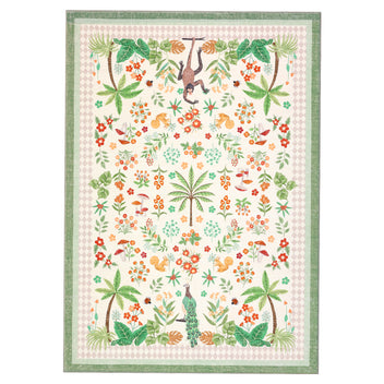 Garvee 10x13 Floral Area Rug, Washable Non Slip Tropical Jungle Botanical Carpet for Living Room Dining Room, Beige
