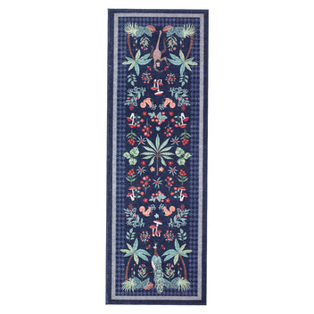 Garvee Tropical Jungle Runner Rug 2x6, Washable Non Slip Kitchen Hallway Rug, Botanical Animal Print Low Pile Carpet for Entryway Laundry Bathroom, Blue