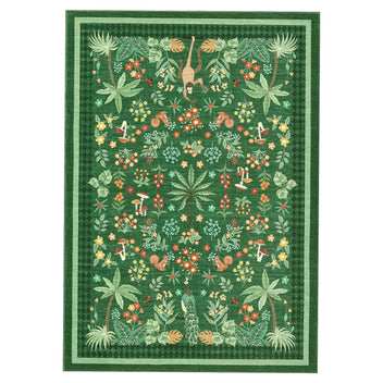 Garvee Jungle Green Rug Washable 9x12 Tropical Non Slip Low Pile Stain Resistant for Bedroom Nursery Playroom Dining Room