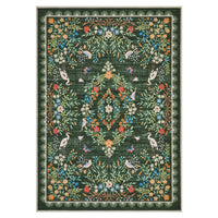 Garvee Green 10x13 Area Rug Washable Floral Non Slip Low Pile Carpet for Living Room Bedroom Dining Office Nursery