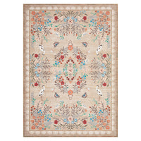 Garvee Washable Floral 10x13 Living Room Rugs, Distressed Oriental Bedroom Rug, Non Slip Low Pile, Taupe