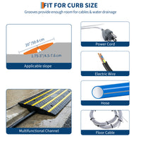 Garvee Heavy Duty Low Profile Rubber Curb Ramp for Driveway, Garage – 33,000 lbs Capacity, 2.6" Rise – Safe Entry for Cars, Trucks, RVs, Wheelchairs – Reflective Strips, 48" Length – Specs: 1.2m 4-layer membrane, 1 piece, New model