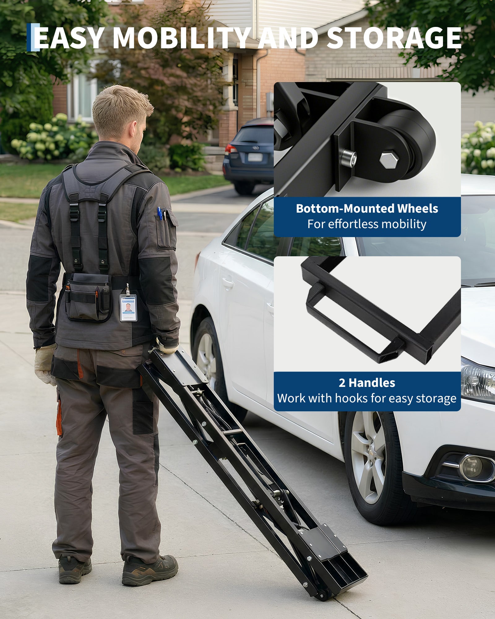 Garvee Heavy-Duty Portable Hydraulic Scissor Car Lift – 5000 lbs Capacity, Q235B Carbon Steel, Collapsible, Wheels, Adjustable, 26.8" Max Height – For Cars, SUVs, Light Trucks, Home Garage & Auto Repair – specs: 5000