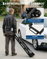 Garvee 7000 LBS Heavy Duty Hydraulic Car Lift, Portable Scissor Lift with Q235B Carbon Steel Frame, 26.8" Max Height Collapsible Auto Lift with Extension Plates for Home Garage, SUVs, Light Trucks