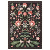 Garvee Washable 9x12 Area Rug Vintage Floral Botanical Rug Non Slip Soft Low Pile Indoor Carpet for Living Room Bedroom